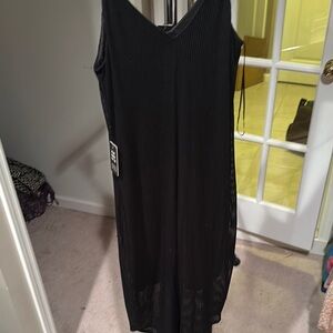 Express Black Slip Dress with Spaghetti Straps for Cocktail Night Out